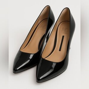 New Directions Black Patent Leather Look Pumps – Size 10